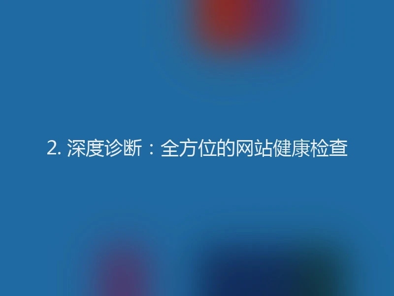 2. 深度诊断：全方位的网站健康检查