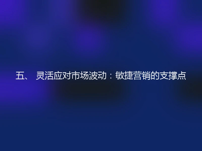 五、 灵活应对市场波动：敏捷营销的支撑点