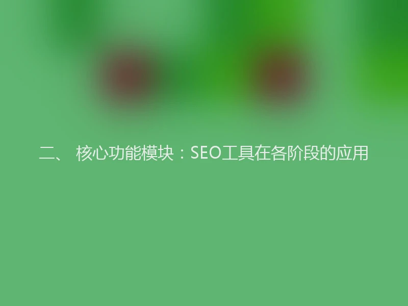二、 核心功能模块：SEO工具在各阶段的应用