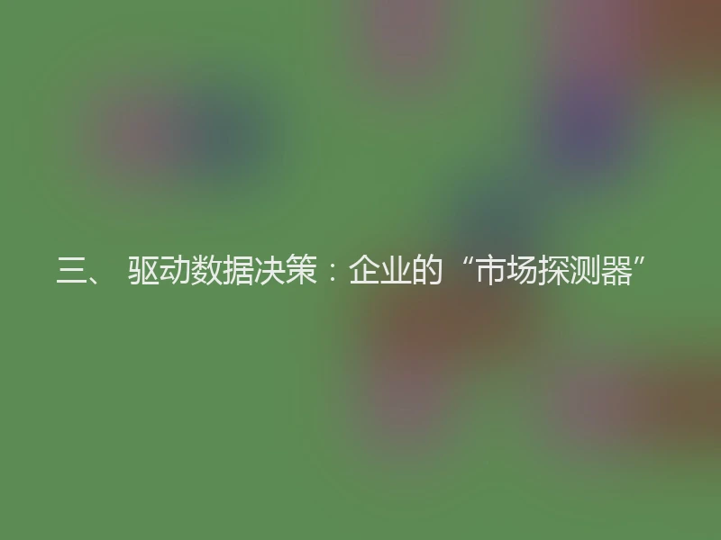 三、 驱动数据决策：企业的“市场探测器”