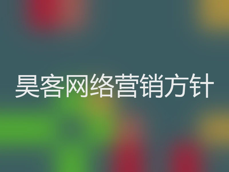 昊客网络营销方针