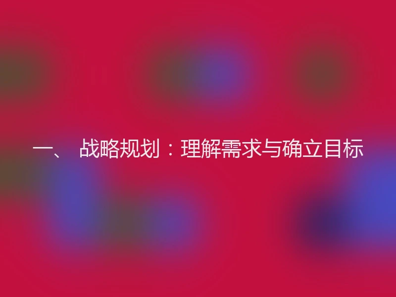 一、 战略规划：理解需求与确立目标