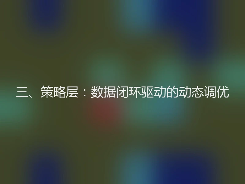 三、策略层：数据闭环驱动的动态调优