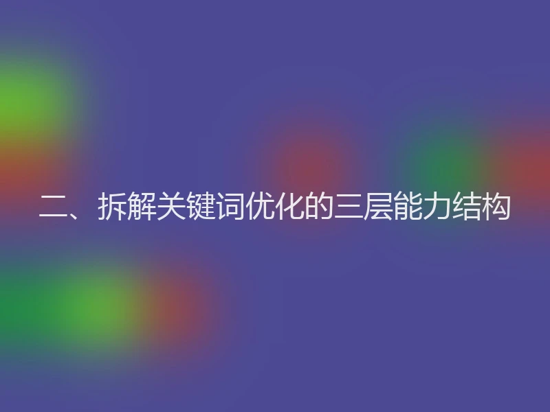 二、拆解关键词优化的三层能力结构
