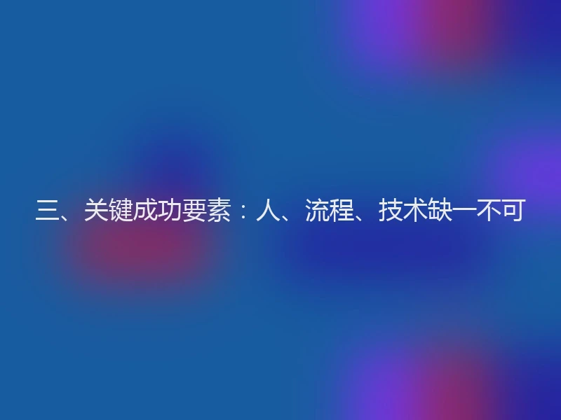 三、关键成功要素：人、流程、技术缺一不可