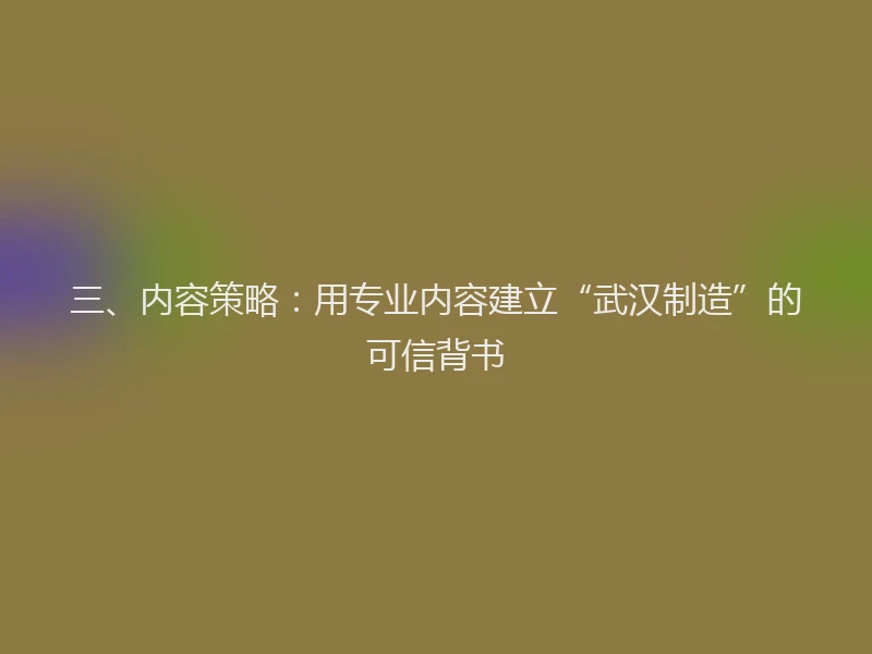 三、内容策略：用专业内容建立“武汉制造”的可信背书