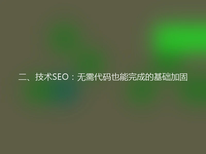 二、技术SEO：无需代码也能完成的基础加固