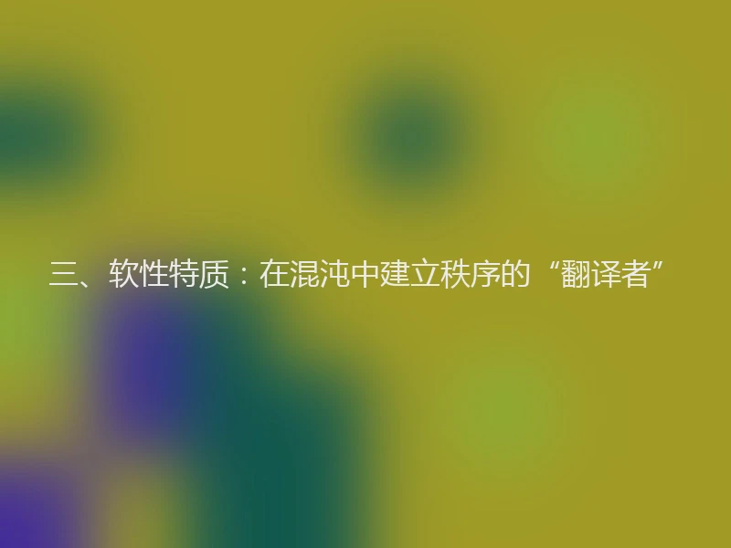 三、软性特质：在混沌中建立秩序的“翻译者”
