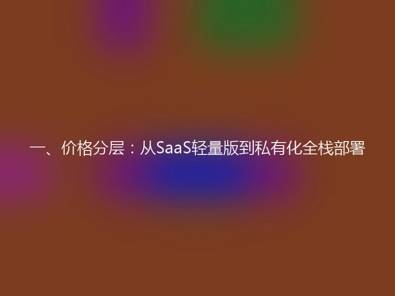 一、价格分层：从SaaS轻量版到私有化全栈部署
