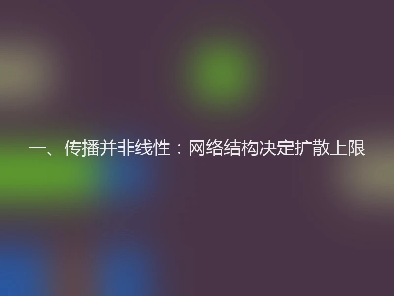 一、传播并非线性:网络结构决定扩散上限