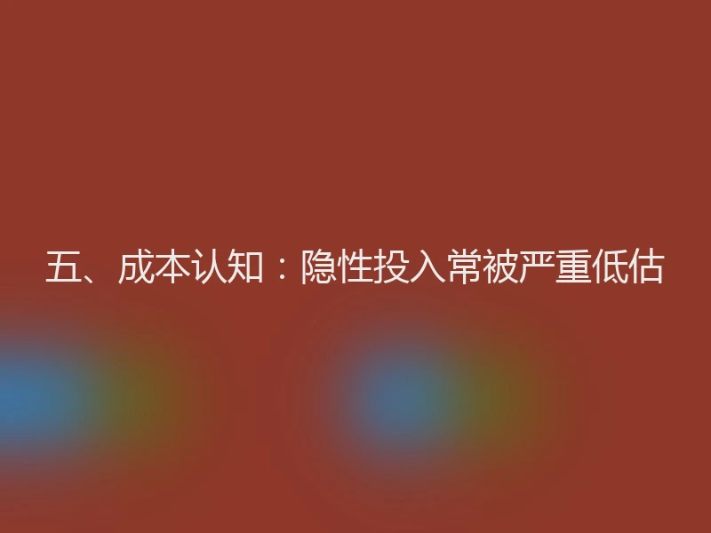 五、成本认知：隐性投入常被严重低估
