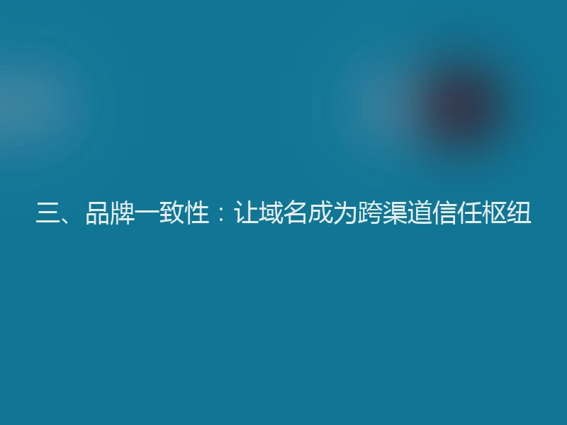 三、品牌一致性：让域名成为跨渠道信任枢纽