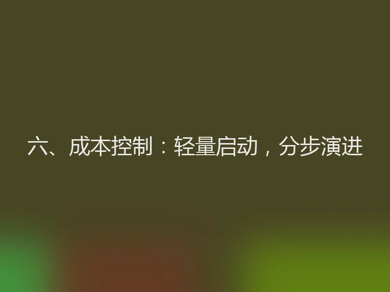 六、成本控制：轻量启动，分步演进