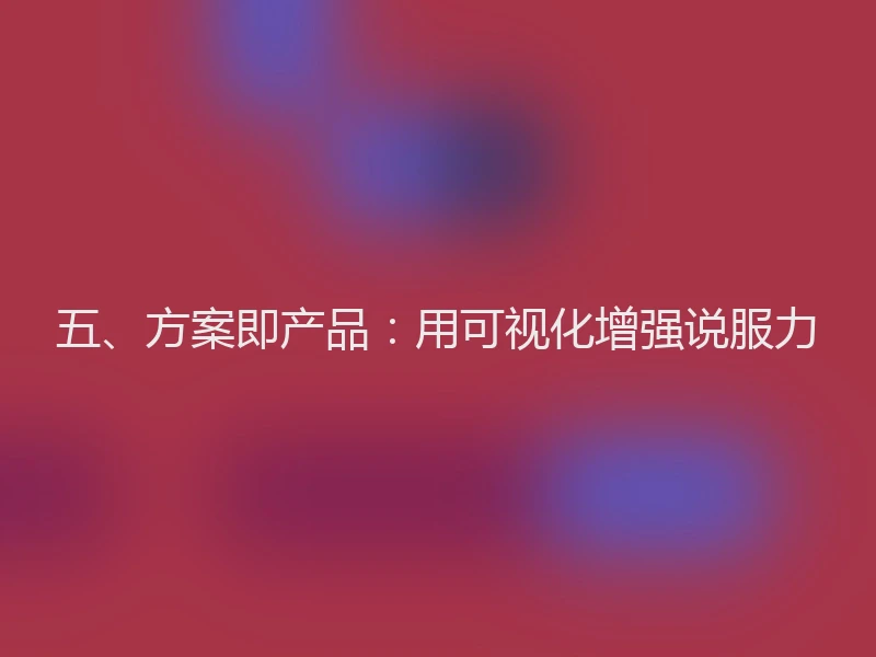 五、方案即产品：用可视化增强说服力