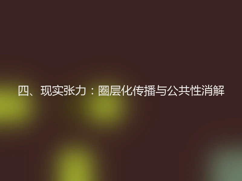 四、现实张力：圈层化传播与公共性消解