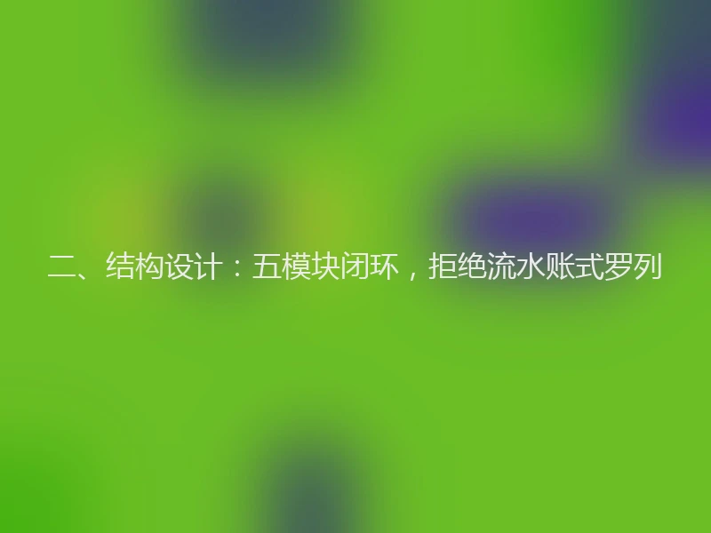 二、结构设计：五模块闭环，拒绝流水账式罗列