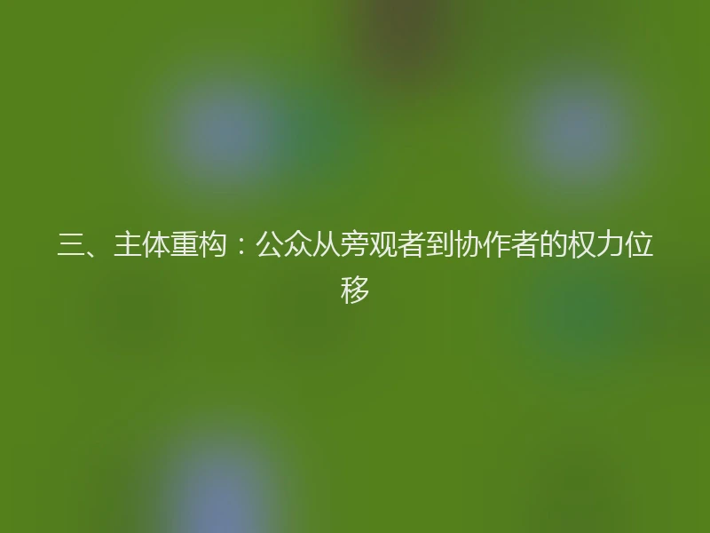 三、主体重构：公众从旁观者到协作者的权力位移