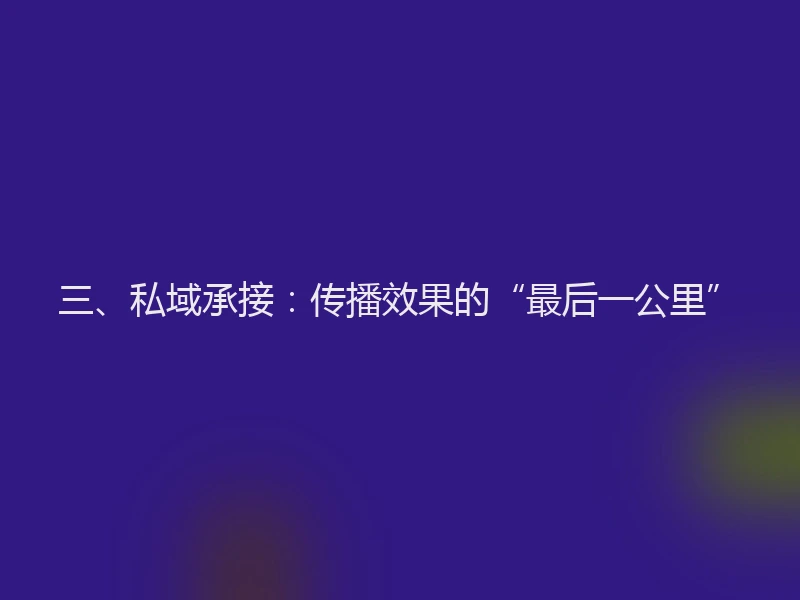 三、私域承接:传播效果的“最后一公里”
