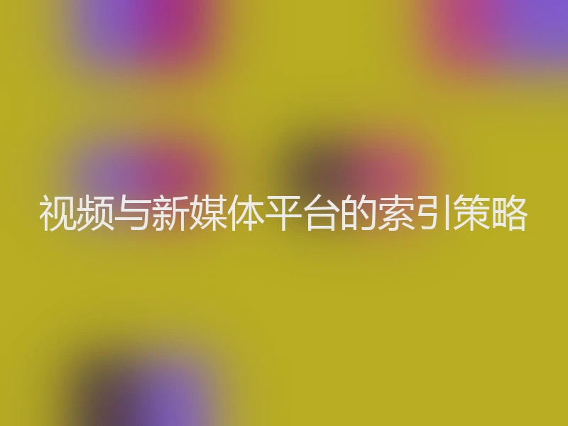 视频与新媒体平台的索引策略