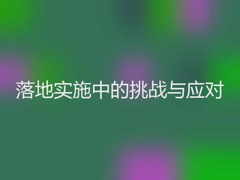落地实施中的挑战与应对