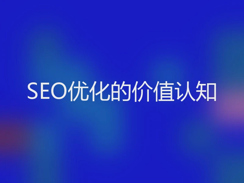 SEO优化的价值认知