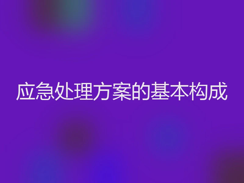 应急处理方案的基本构成
