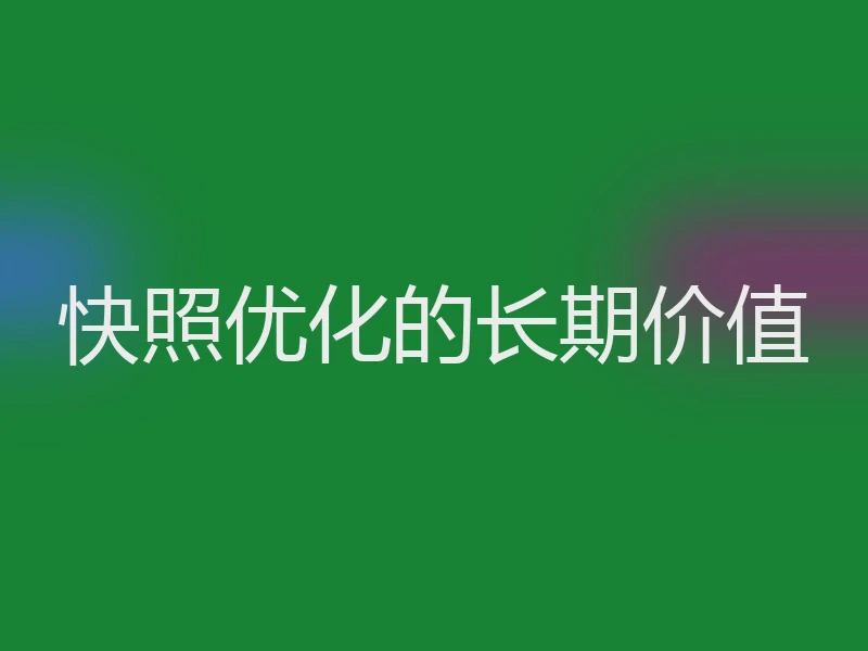 快照优化的长期价值