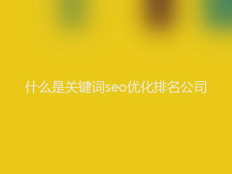 什么是关键词seo优化排名公司