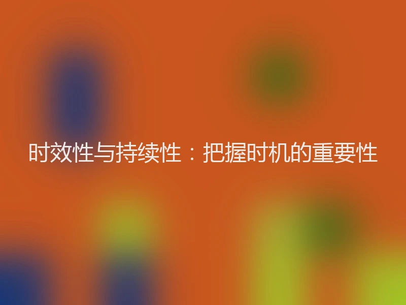 时效性与持续性：把握时机的重要性