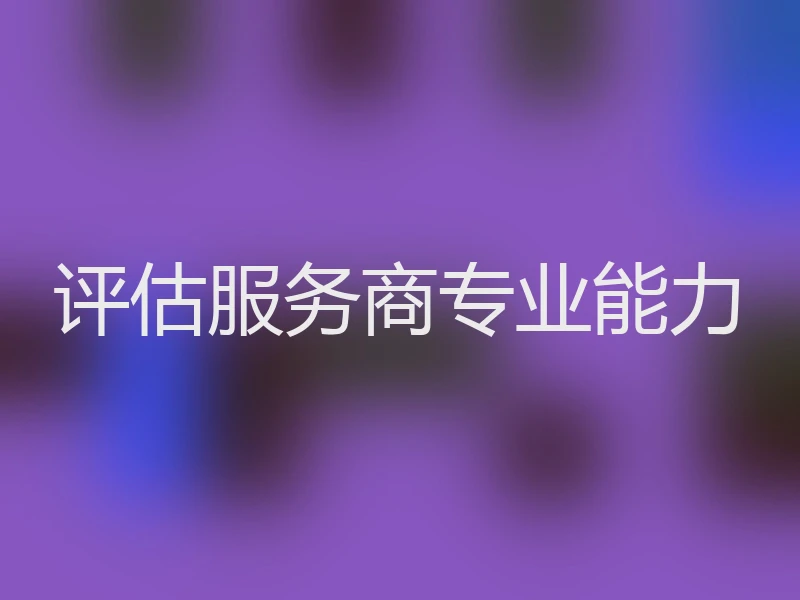 评估服务商专业能力