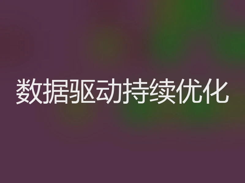 数据驱动持续优化