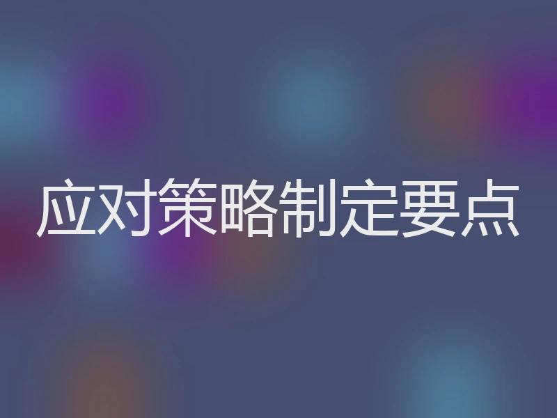 应对策略制定要点