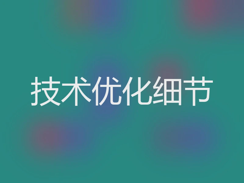 技术优化细节