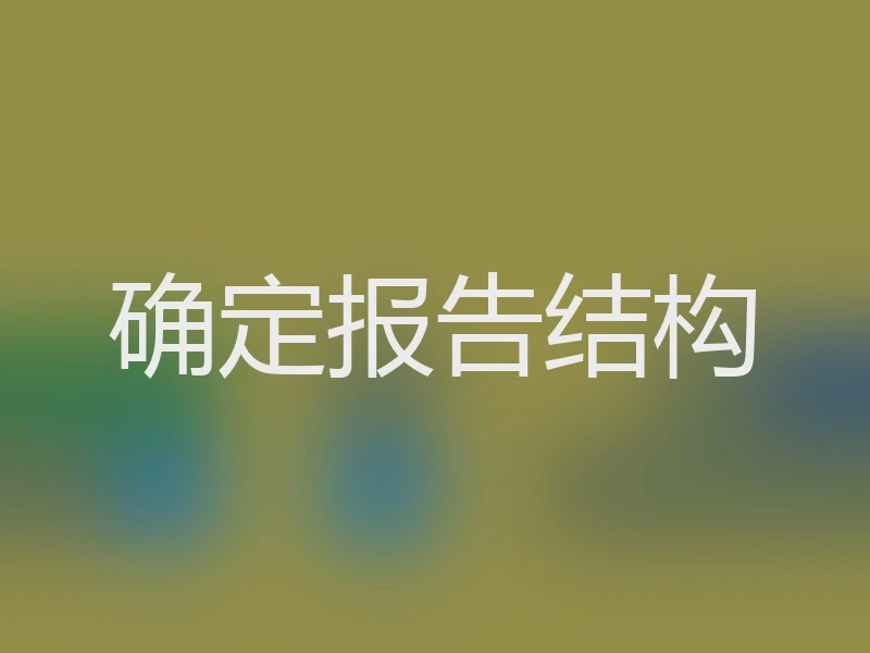 确定报告结构