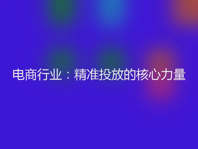电商行业：精准投放的核心力量