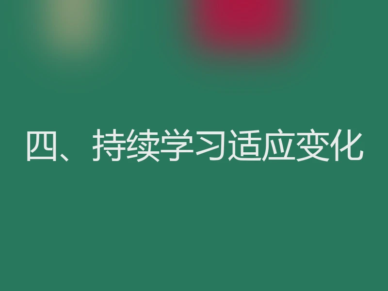 四、持续学习适应变化