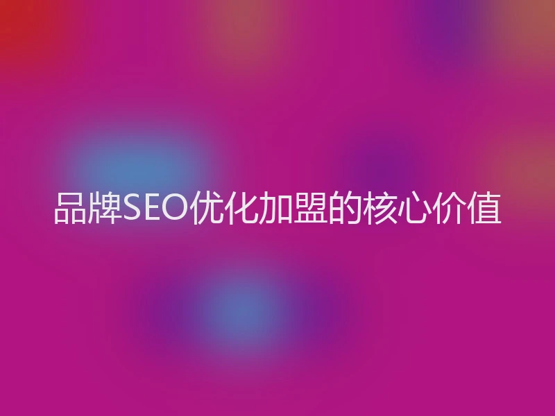 品牌SEO优化加盟的核心价值