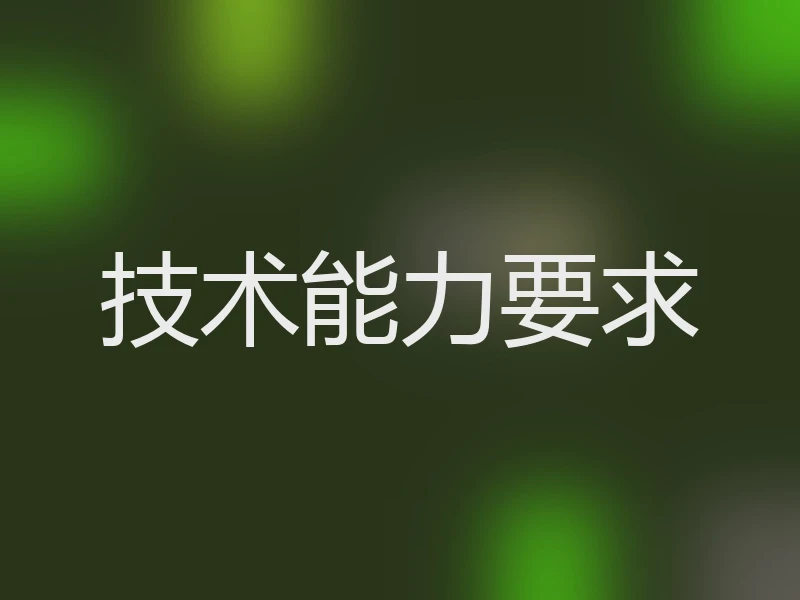技术能力要求