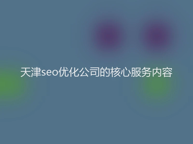 天津seo优化公司的核心服务内容