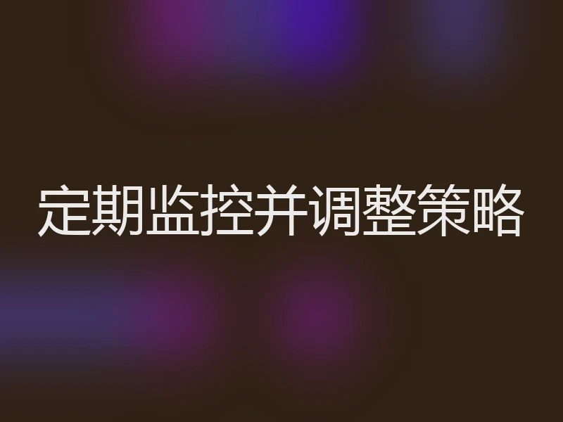 定期监控并调整策略