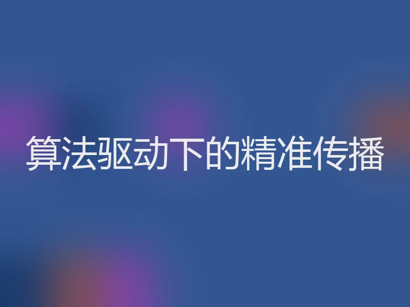 算法驱动下的精准传播