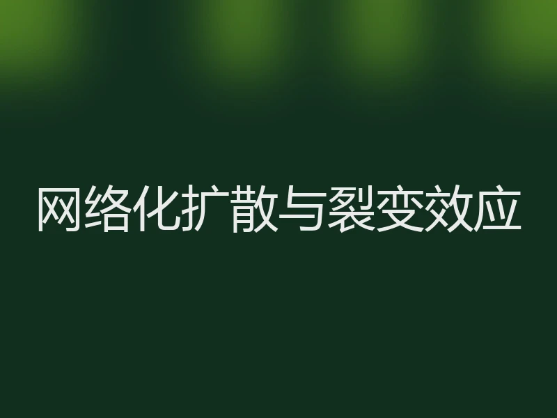 网络化扩散与裂变效应