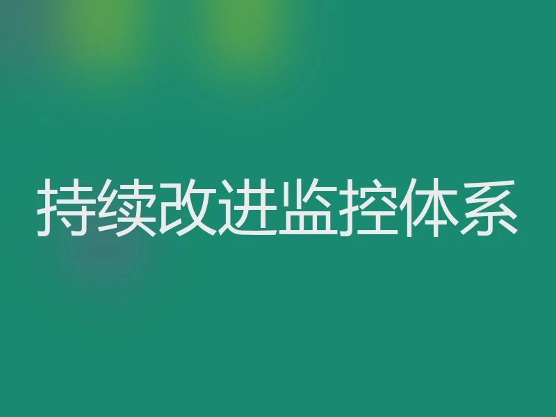 持续改进监控体系