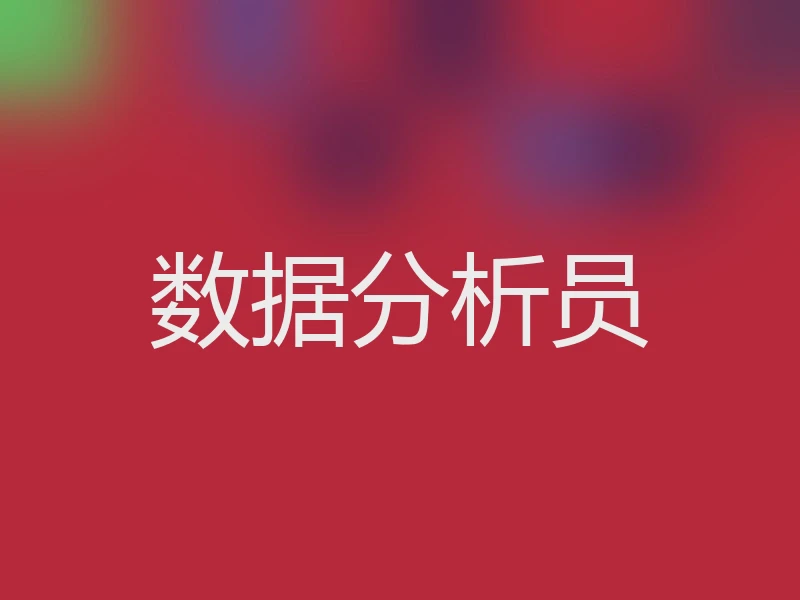 数据分析员