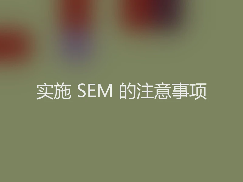 实施 SEM 的注意事项