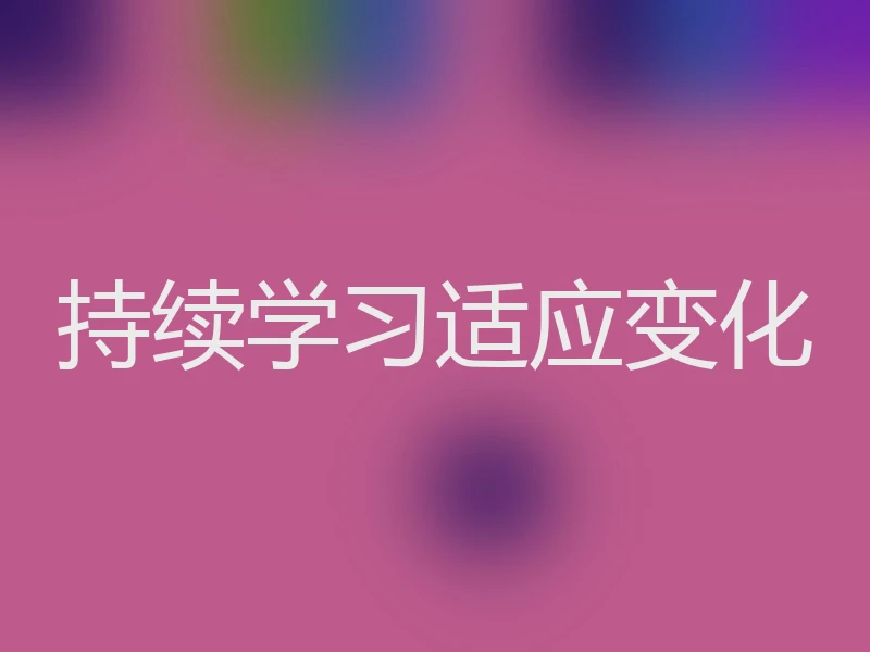 持续学习适应变化