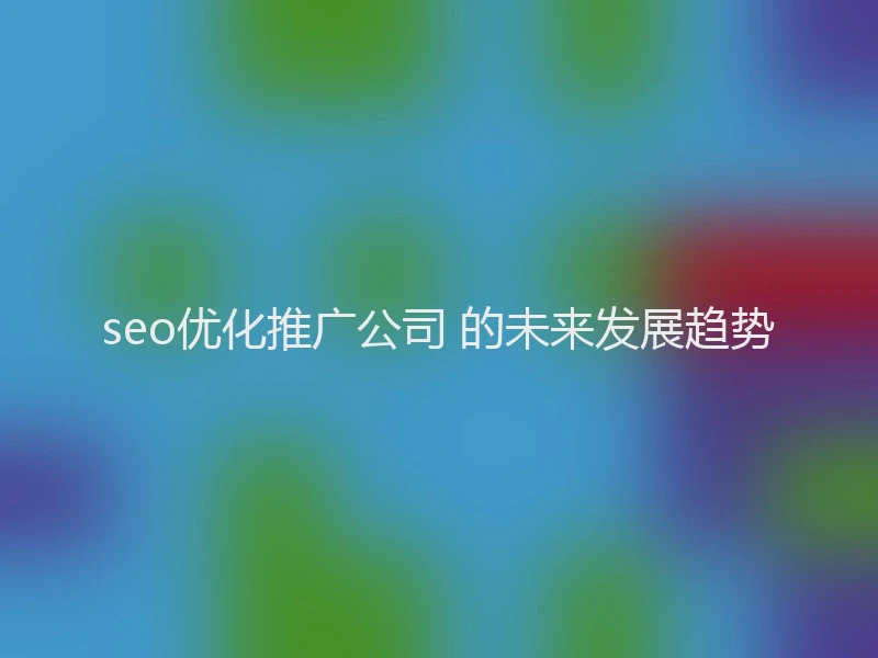 seo优化推广公司 的未来发展趋势