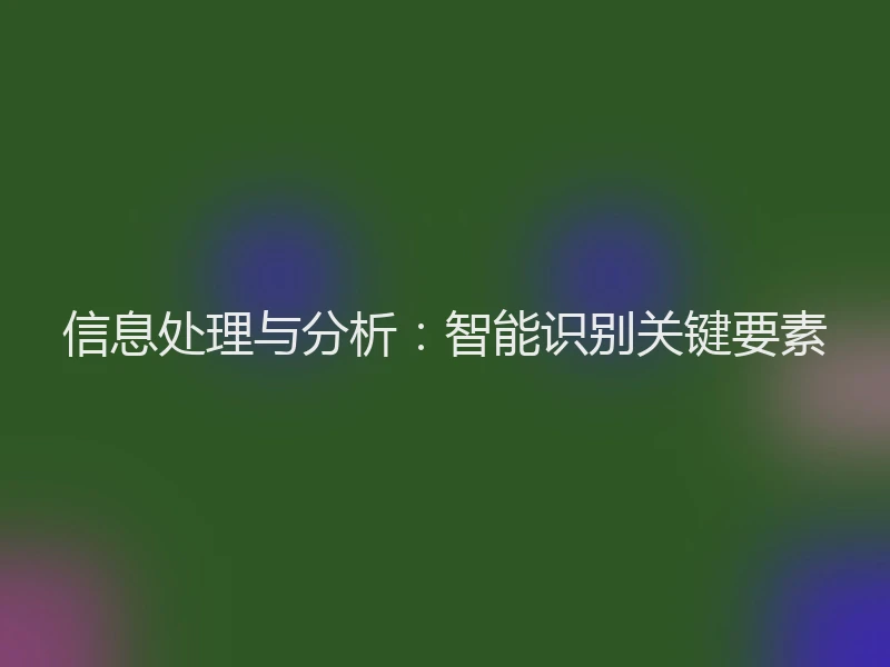 信息处理与分析：智能识别关键要素
