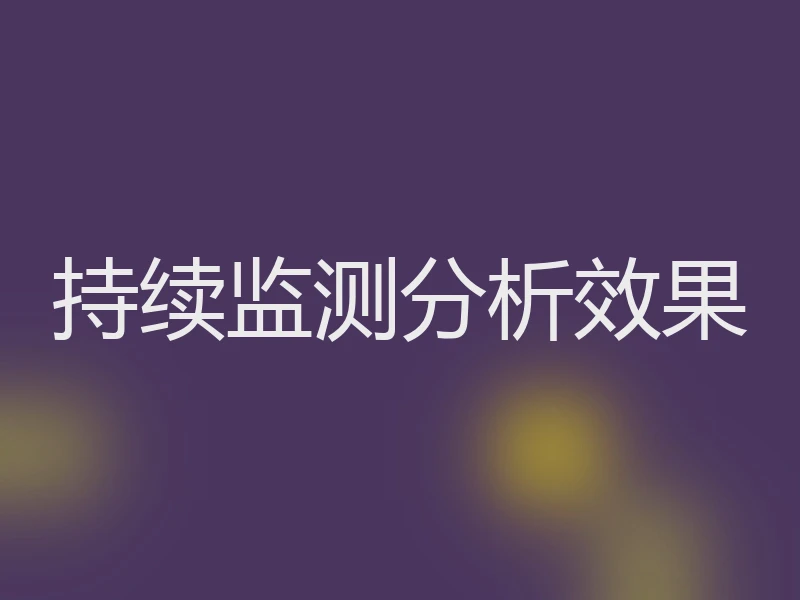 持续监测分析效果