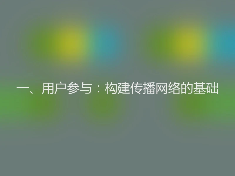 一、用户参与：构建传播网络的基础